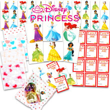 Disney Prinzessin Valentinstag Klassenzimmer Geschenke - 24 Schüler Bundle mit Tattoos