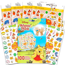 Disney Nalle Puh Klistermärken och Tatueringar Party Favoriter Set - 100 Klistermärken och 100 Tatueringar