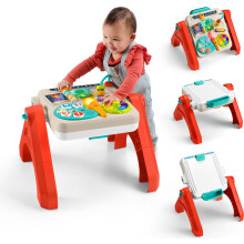 Fisher-Price Baby & Toddler Toy Laugh & Learn 4-in-1 Activity Table & Art Easel with Educational Music & Lights for Kids Ages 6+ Months