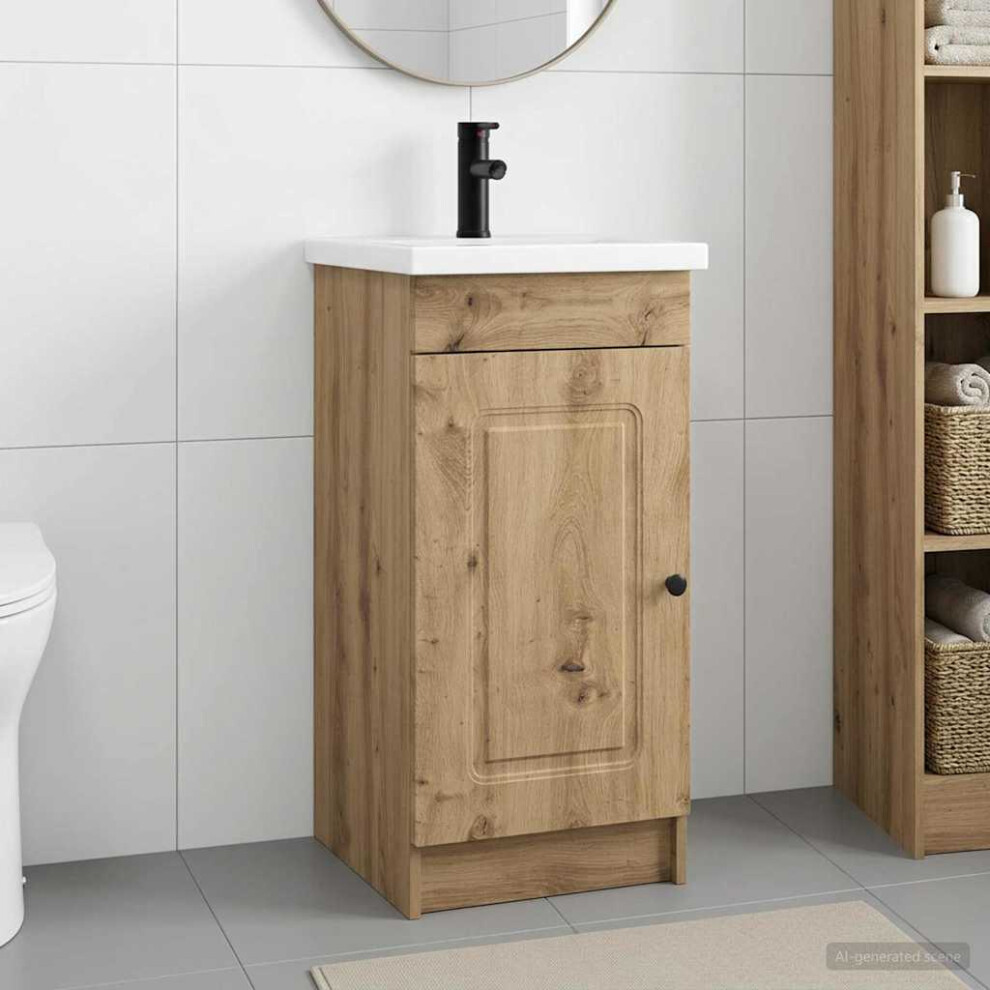 Vidaxl Bathroom Vanity With Sink Artisan Oak 42 X 40 X 84.5 Cm