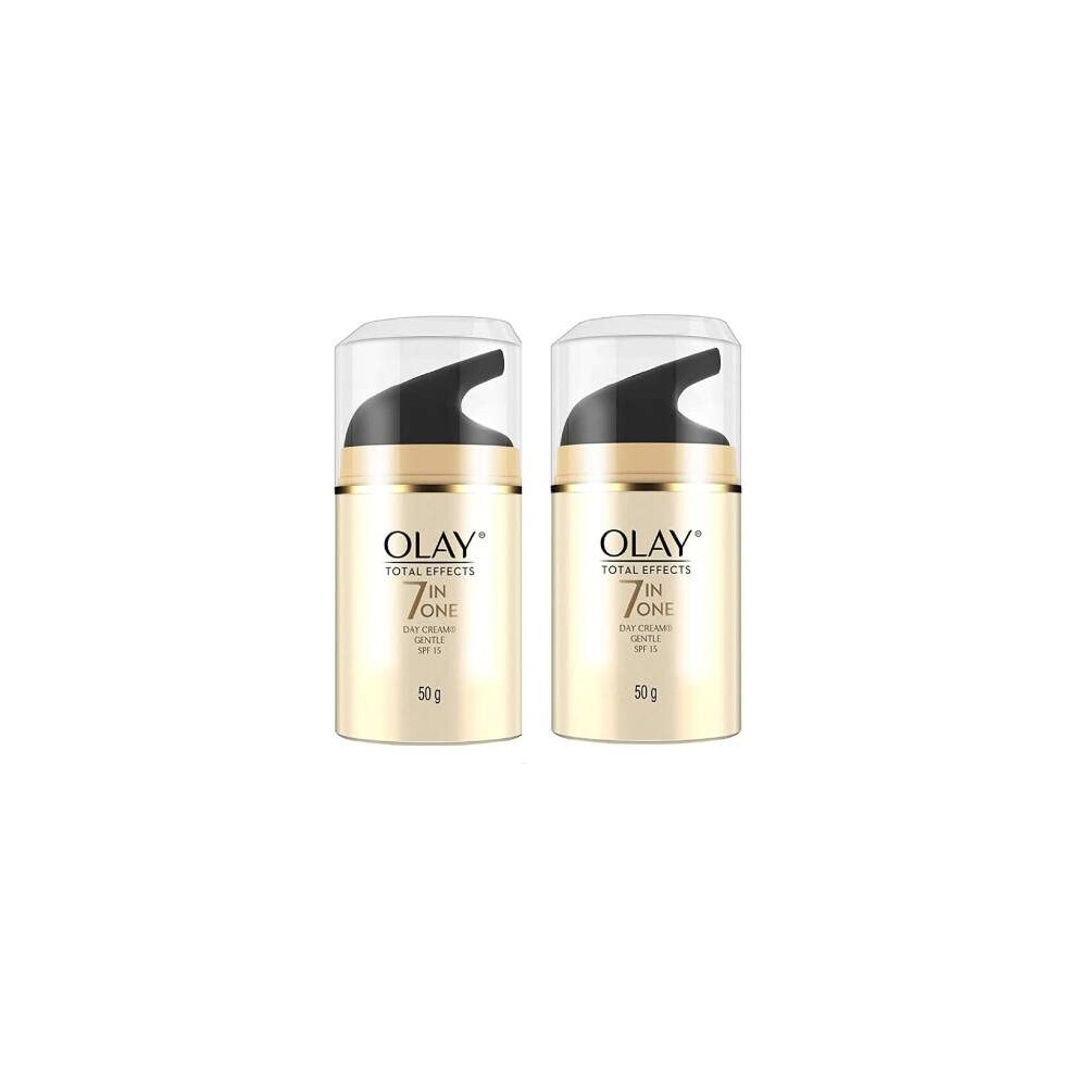 Olay Total Effects 7 In 1 Anti-Ageing Face Moisturizer, Vitamin B3 & E, 50G | Reduces Wrinkles, Evens Tone, Hydrates Skin (50G (Pack Of 2), Gentle Spf