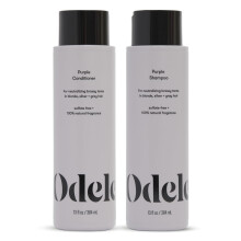 Odele Champú y Acondicionador Morado Sin Sulfatos para Tonos Amarillentos en Cabello Rubio, Plateado + Gris, 13 Fl Oz Cada (2-Pack)