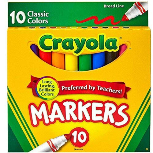 Crayola Marqueurs Crayola Large, Couleurs Classiques 10 Chacun (Paquet de 24)