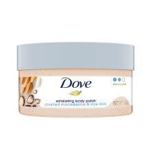 Dove Body Polish For Skin Exfoliation & Nourishment With Crushed Macadamia & Rice Milk | For Radiant & Soft Skin | Sulphate Free | 100G
