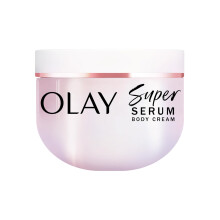 Olay Super Serum Body Cream for Dry Skin, 24hr Long Lasting Hydration, 5+ Ingredient Serum Complex for Bright Even Firm Luminous Skin, Sweet Vanilla &