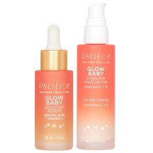 Pacifica Glow Baby Super Lit Booster Serum & VitaGlow Vitamin C Face Cream Brighten & Hydrate Skincare Bundle Daily Antioxidant Moisturizer Set for Ra