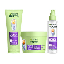 Garnier Fructis Krulmethoden voor Krullend Haar, Vochtinbrengende Shampoo, Haarmasker en Krullenverfrisser