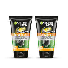 Garnier Men, Face Wash, Brightening & Anti-Pollution, Turbobright Double Action, 100 G (Pack Of 2)