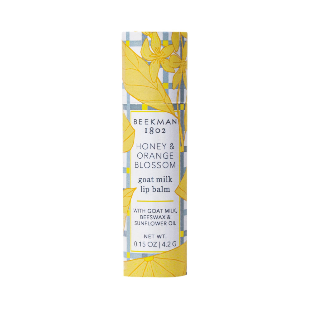 Beekman 1802 Orange Lip Balm, Honey & Blossom - Scented - 0.15 Oz - With Goat Milk, Vitamin E & Beeswax For Dry, Cracked Lips - Good For Sensitive Ski