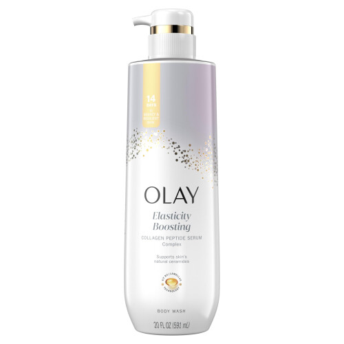 Olay Olay Gel Douche Femme, Boost Élastique, Complexe de Sérum de Peptide de Collagène