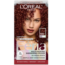 L'Oreal Paris Feria Permanent Hårfärg, Hög Intensitet Hårfärg för 3X Höjdpunkter, 560 Hot Chili, 1 Kit