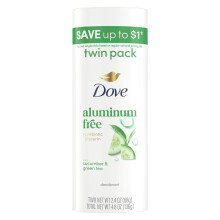 Dove Deodorant Stick 2 pk Cucumber & Green Tea for 72 Hour Odor Protection Aluminum Free 2.4 oz