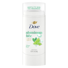Dove Deodorant Stick Ginger Lime for 72 Hour Odor Protection Aluminum Free 2.4 oz