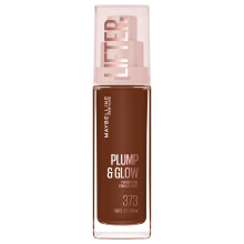 Maybelline Lifter Plump & Glow Foundation, Liquid Foundation with 2% Niacinamide + Hyaluronic Acid, Plumping and Brightening Face Makeup, 373, 1 Count
