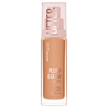 Maybelline Lifter Plump & Glow Foundation, Flytande Foundation med 2% Niacinamid + Hyaluronsyra, 235, 1 Styck