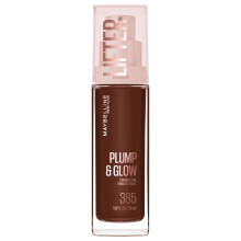 Maybelline Lifter Plump & Glow Foundation, Liquid Foundation with 2% Niacinamide + Hyaluronic Acid, Plumping and Brightening Face Makeup, 385, 1 Count