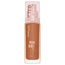 Maybelline Lifter Plump & Glow Foundation, Liquid Foundation with 2% Niacinamide + Hyaluronic Acid, Plumping and Brightening Face Makeup, 340, 1 Count