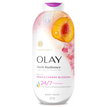 Olay Duschkräm för kvinnor, Fresh Radiance, 24/7 Fräschhet, Synligt Strålande, Växtbaserade Rengöringsmedel