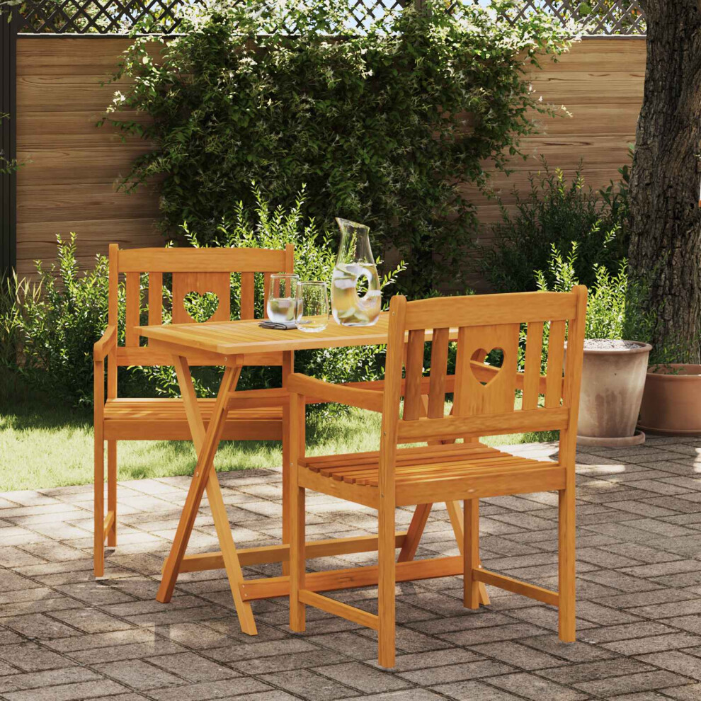Vidaxl Garden Chairs 2 Pcs Natural Solid Acacia Wood