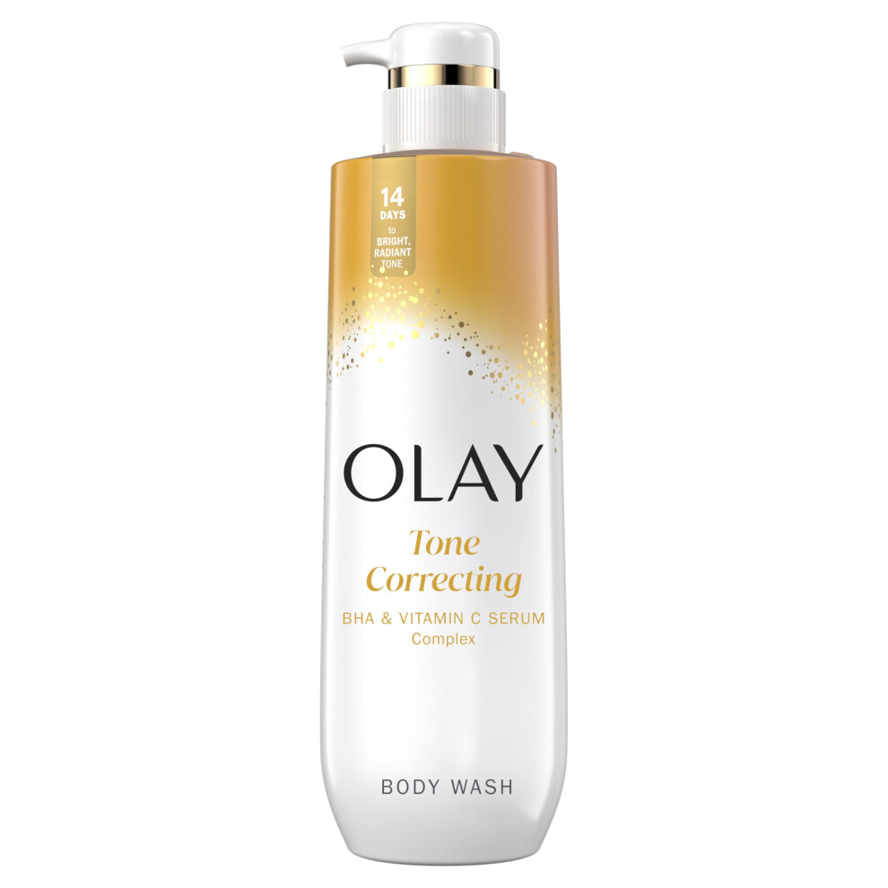 Olay Body Wash For Women, Tone Brightening Exfoliation, Vitamin C Serum Complex, Renew Moisture, Free Of Parabens & Phthalates, Vitamin B3 Lameller Te