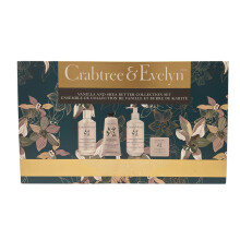 Crabtree & Evelyn Ensemble Vanilla & Beurre de Karité (Gel Douche 8,4 oz, Crème Mains 3,5 oz, Lotion Corps 8,4 oz, Savon 3,5 oz)