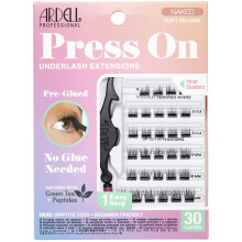 Ardell Press On Lashes Underlash Extensions, Naked Soft Volume - Pre-Glued Lash Clusters, No Glue Needed, Eyelash Cluster, Green Tea & Peptides Infuse