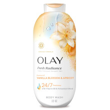 Olay Duschgel för kvinnor, Fresh Radiance, 24/7 hudvänlig fräschör, synligt strålande, växtbaserade rengöringsmedel