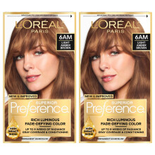Coloración Permanente L'Oreal Paris Superior Preference, 6AM Marrón Claro Ámbar, 1 Kit