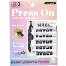 Ardell Press On Lashes Underlash Extensions, Faux Mink Natural - Pre-Glued Lash Clusters, No Glue Needed, Eyelash Cluster, Green Tea & Peptides Infuse
