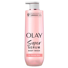 Olay Super Serum Duschkräm för Normal Hy, 24h Långvarig Fukt, 5+ Ingrediens Serumkomplex för Ljus, Jämn, Fast Hy, 20 fl oz