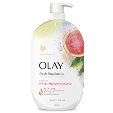 Olay Body Wash for Women, Fresh Radiance, 24/7 Skin-Loving Freshness, Visibly Radiant, Plant Based Cleansers, Vitamin B3 & Antioxidant Blend, For All