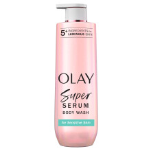 Olay Super Serum Duschkräm för Känslig Hy, 24h Återfuktning, 5+ Ingredienser för Ljusande Hy, 20 fl oz