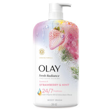 Olay Body Wash for Women, Fresh Radiance, 24/7 Skin-Loving Freshness, Visibly Radiant, Plant Based Cleansers, Vitamin B3 & Antioxidant Blend, For All