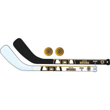 Franklin Sports NHL Boston Bruins Mini Hockey Stick Set - NHL Team Knee Hockey Stick and Ball Set - Two Player Stick Set - Great Toy for Kids