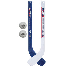 Franklin Sports Mini Hockey Stick Set Columbus Blue Jackets - Set de Hockey en Rodilla