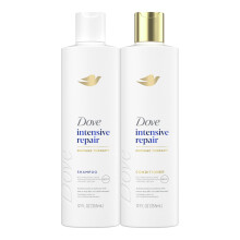 Dove Shampoo and Conditioner Intensive Repair 2 Count for Damaged Hair Bio-Protein Care Technology and Amino Serum 12 Fl Oz