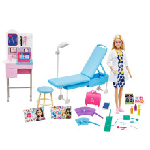 Barbie Du kannst Ärztin sein mit Klinik-Spielset und medizinischen Zubehör, Spielzeug +3 Jahre (Mattel GWV01)