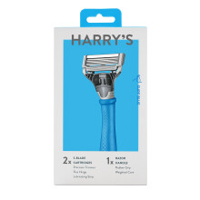 Harry's Original Afeitadoras para Hombre - Dos Cartuchos de 5 Cuchillas y 1 Mango - Edición Surf Blue