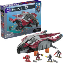 MEGA Halo Infinite Spielzeug Fahrzeugsatz, Banished Phantom Flugzeug mit 1214 Teilen, 4 Mikrofiguren