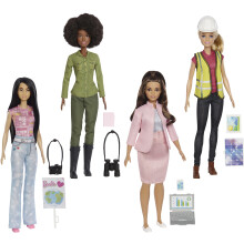Barbie Eco-Leadership Team 4-Puppen-Set, Recycelter Kunststoff, Recycelte Kleidung, Tolle Geschenke für Kinder ab 3 Jahren