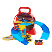 Disney Junior Mickey Mouse Stow n Go Garage, Figure and Vehicle Playset, Officially Licensed Kids Toys for Ages 3 Up by Just Play
