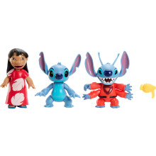 Mattel Disney Lilo and Stitch Finding Ohana Storytellers Pack of 3 Figures, Experiment 626, Lilo and Stitch, Posable Movie Toys