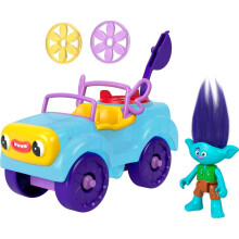 Fisher-Price Imaginext Juguetes Trolls de DreamWorks, Carrito de Branch y Figura para Niños 3+