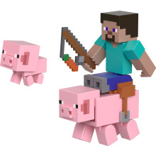 Mattel Minecraft Spielzeug, 3,25 Zoll Actionfigur 2-Packs, 2 Figuren und 2 Zubehörteile