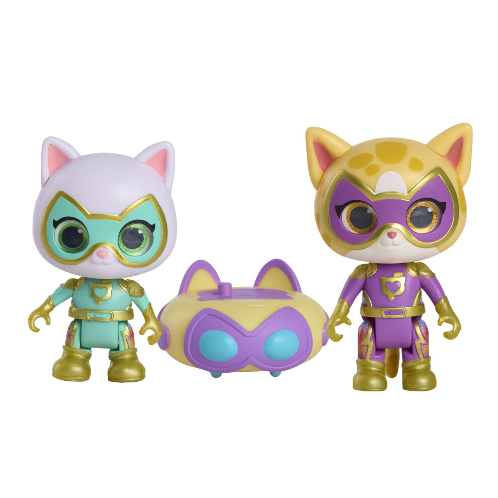 Photos - Action Figures / Transformers Just Play Disney Junior SuperKitties Su-Purr Charged Bitsy and Sparks Figure Set, Kids Toys for Ages 3 Up 67032 