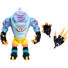 Mattel Street Sharks Action Figure with Bite & Skate Motion, Skreek Collectible Toy Inspired by 90s TV Half-Man Half-Shark Hero, 6-Inch