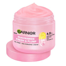 Garnier Fresh & Plump Niacinamide Sorbet Moisturizer Cream, 4.5% Niacinamide + Peptide + Bha + Vitamin C, 9X Lighter Sorbet Cream, For Hydrated And Pl