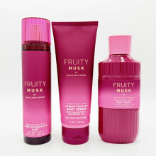 Ensemble Fruity Musk 3 pièces de Bath & Body Works | Comprend: Brume parfumée, crème hydratante et gel douche