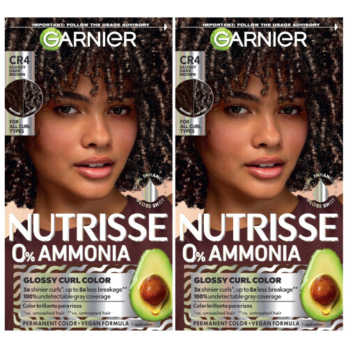 Garnier Garnier Nutrisse 0% Ammoniak Glansiga Lockfärg Permanent Hårfärg för Lockar