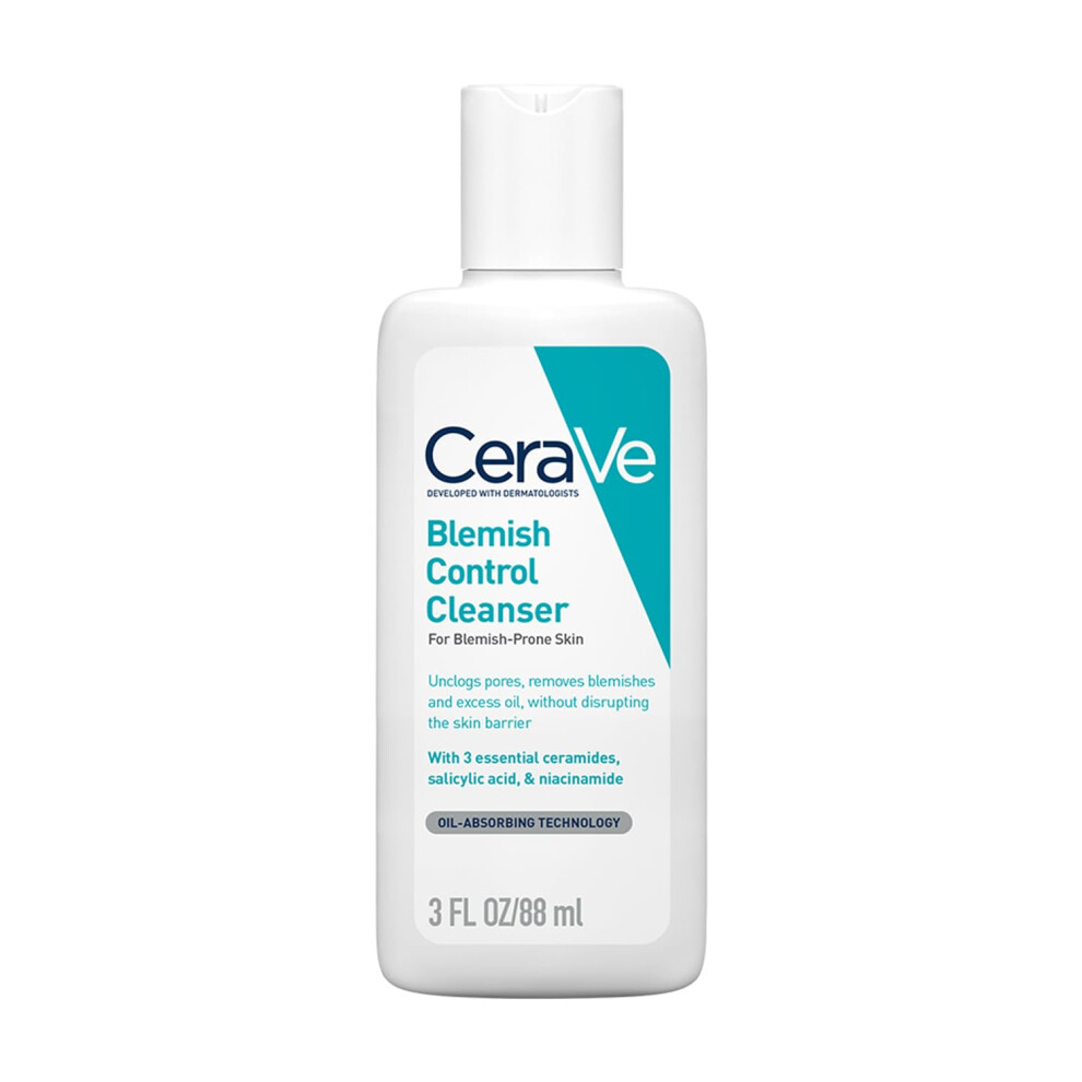 Cerave Blemish Control Cleanser With 2% Salicylic Acid & Niacinamide For Acne Prone Skin, Controls Acne & Spots, Unclog Pores & Reduces Blemishes, 88M